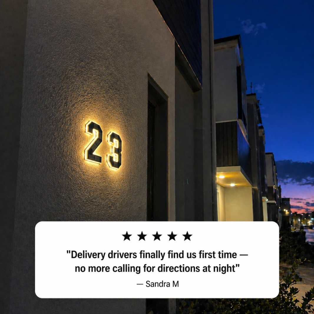 LumaPlate™ Solar Address Sign — Be Seen at Night | 50% OFF