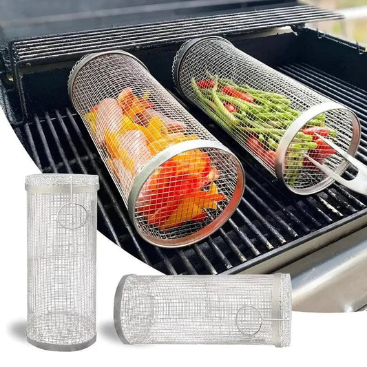 1+1 FREE | GrillRoller™ – Portable Stainless Steel BBQ Basket
