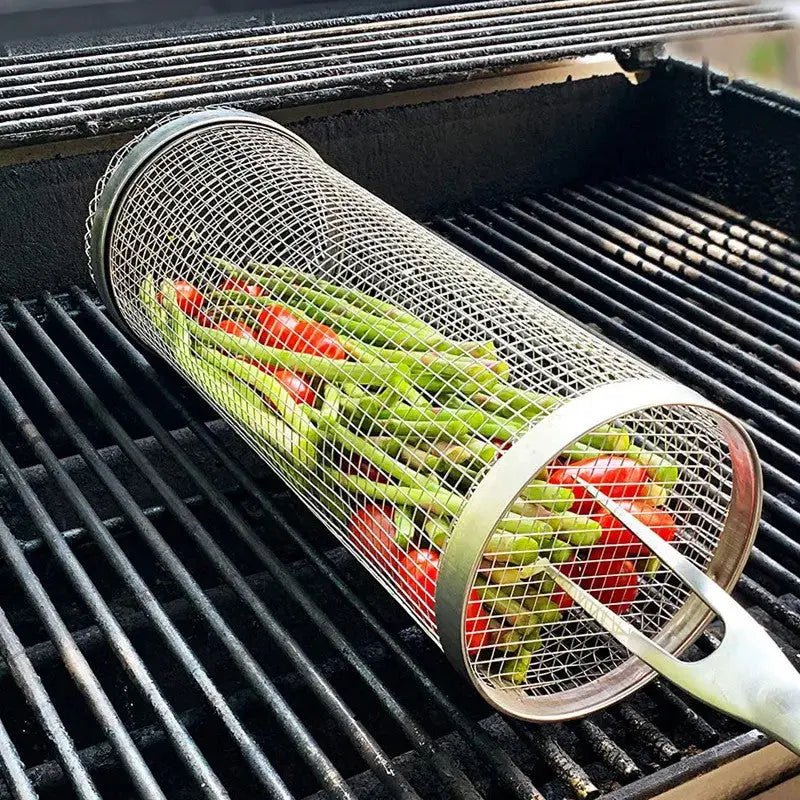 1+1 FREE | GrillRoller™ – Portable Stainless Steel BBQ Basket