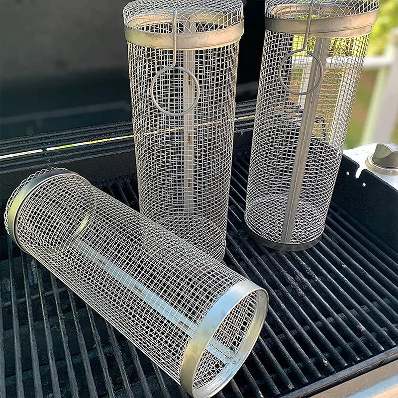 1+1 FREE | GrillRoller™ – Portable Stainless Steel BBQ Basket