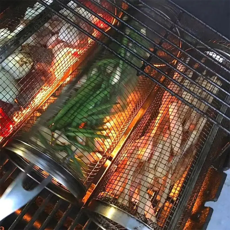 1+1 FREE | GrillRoller™ – Portable Stainless Steel BBQ Basket