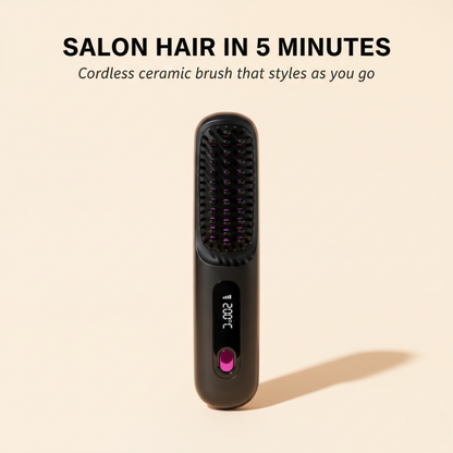 SilkRush™ | Cordless Ceramic Straightening Brush — 50% OFF