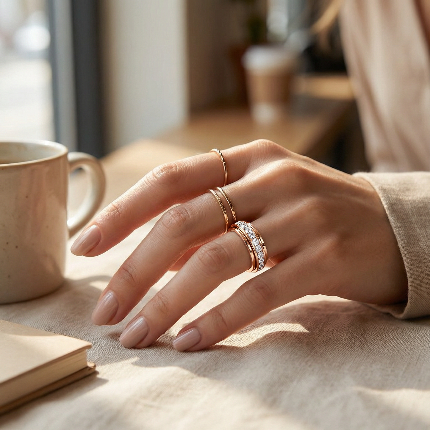 Calmara™ Rotating Zirconia Spinner Ring