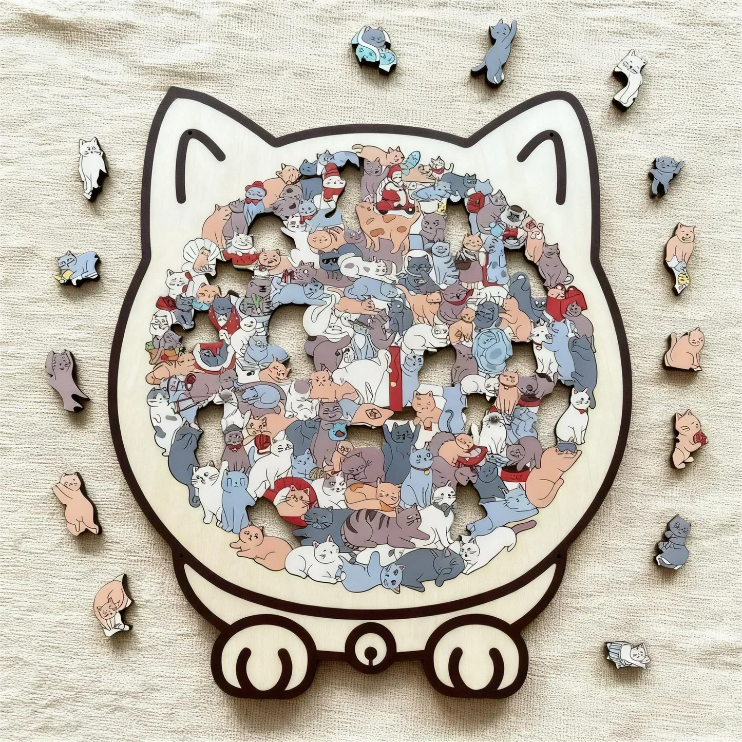 PurrPiece™ | Cat-Shaped Wooden Puzzle