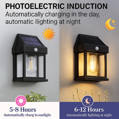 LumaVeil™ Solar Wall Lantern – 50% OFF | Motion Sensor & Auto Night Light