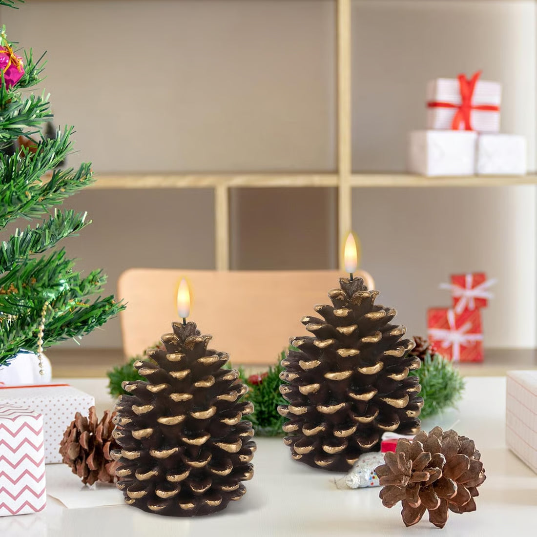 PineLume™ Flameless Pinecone Candle with Gentle Glow