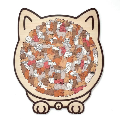 PurrPiece™ | Cat-Shaped Wooden Puzzle