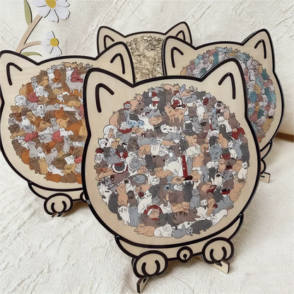PurrPiece™ | Cat-Shaped Wooden Puzzle