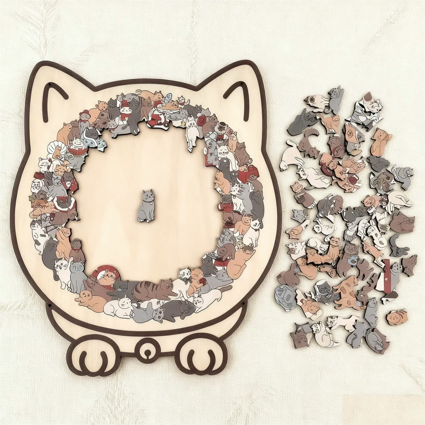 PurrPiece™ | Cat-Shaped Wooden Puzzle