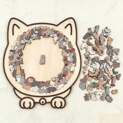 PurrPiece™ | Cat-Shaped Wooden Puzzle