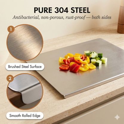SteelPrep™ | Double-Sided Steel Cutting Board