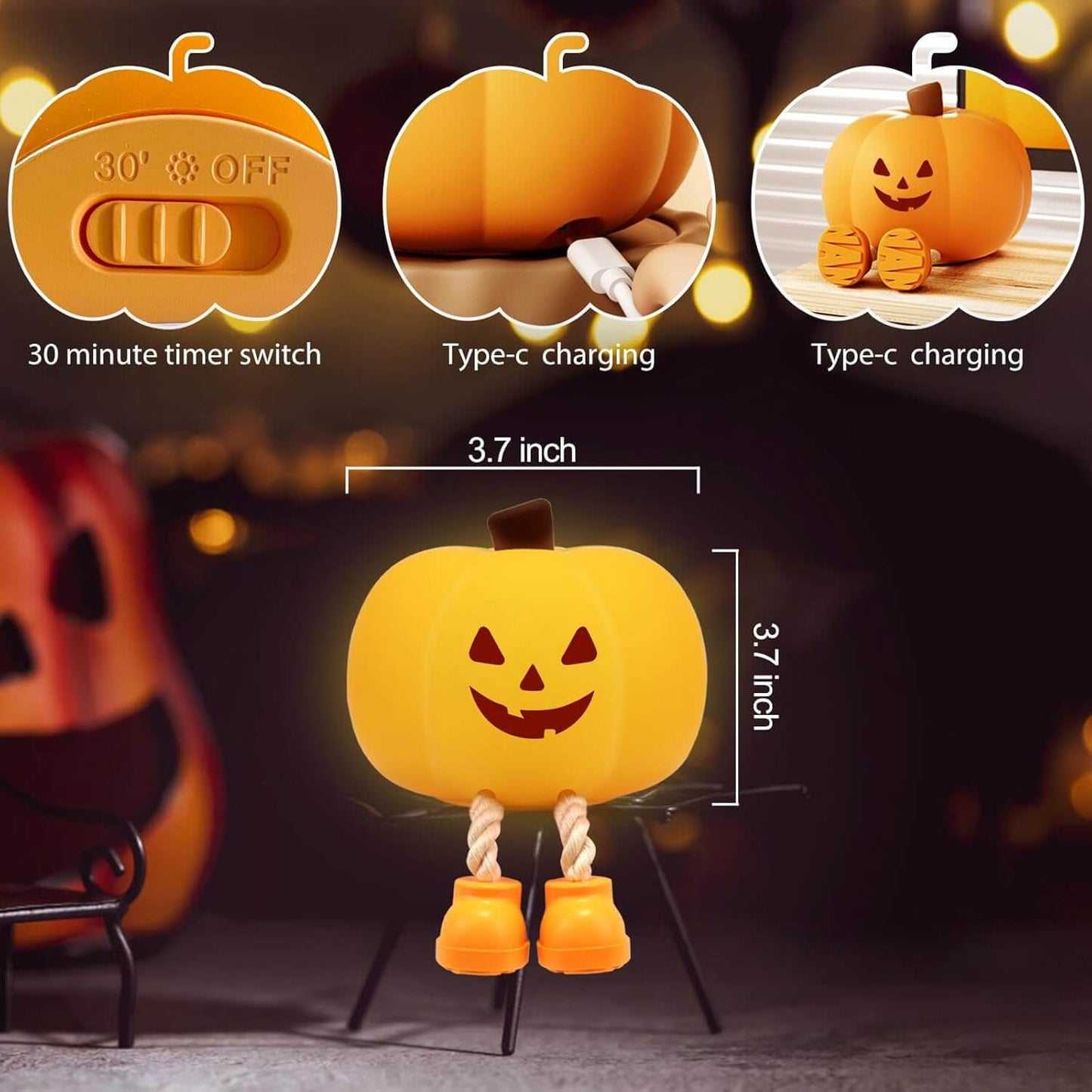 GrinLight™ Pumpkin Night Lamp – 50% OFF for Halloween 🎃