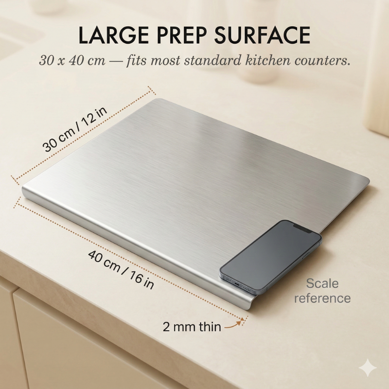 SteelPrep™ | Double-Sided Steel Cutting Board