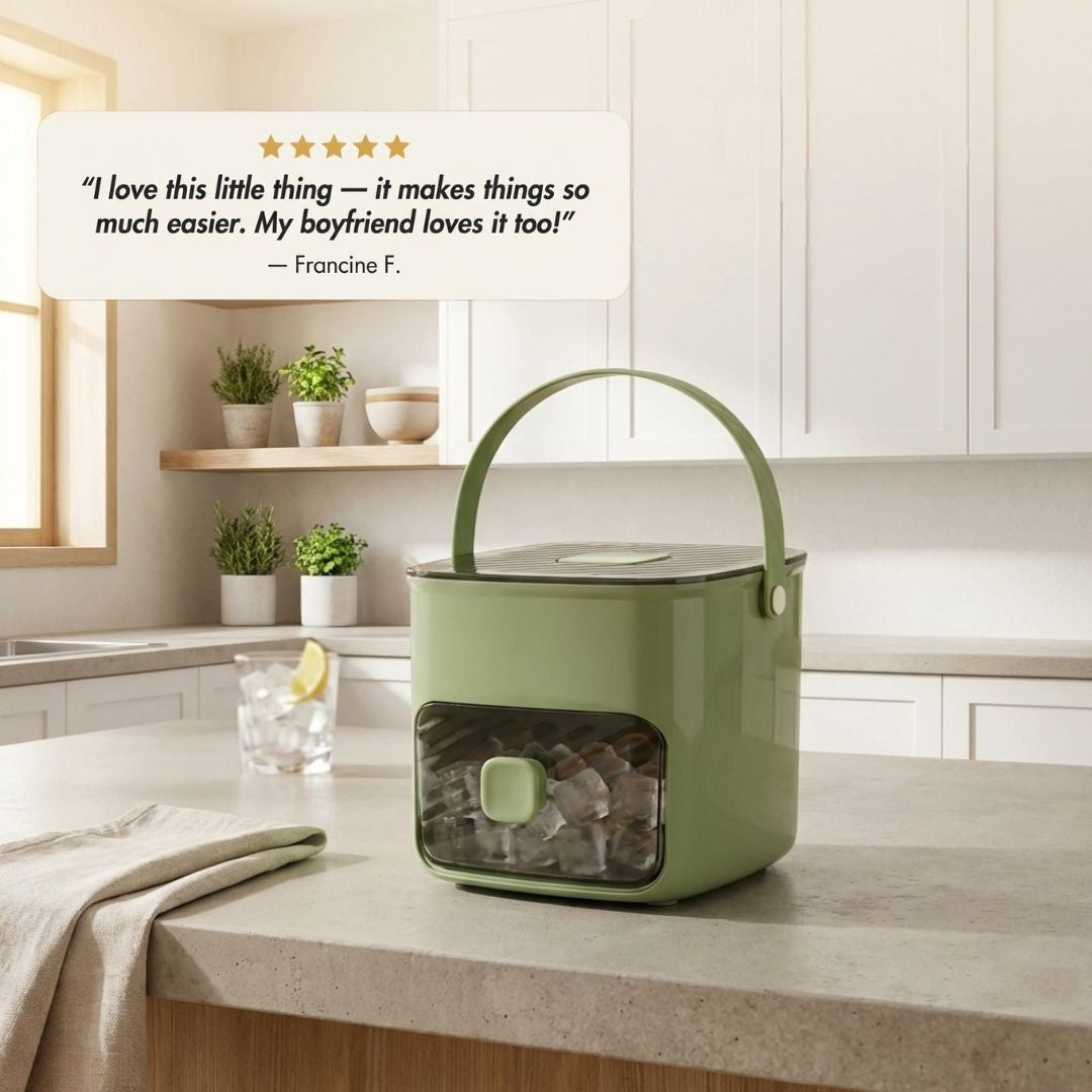 IcePress™ | One-Touch Ice Cube Tray with Storage Bin — 50% OFF
