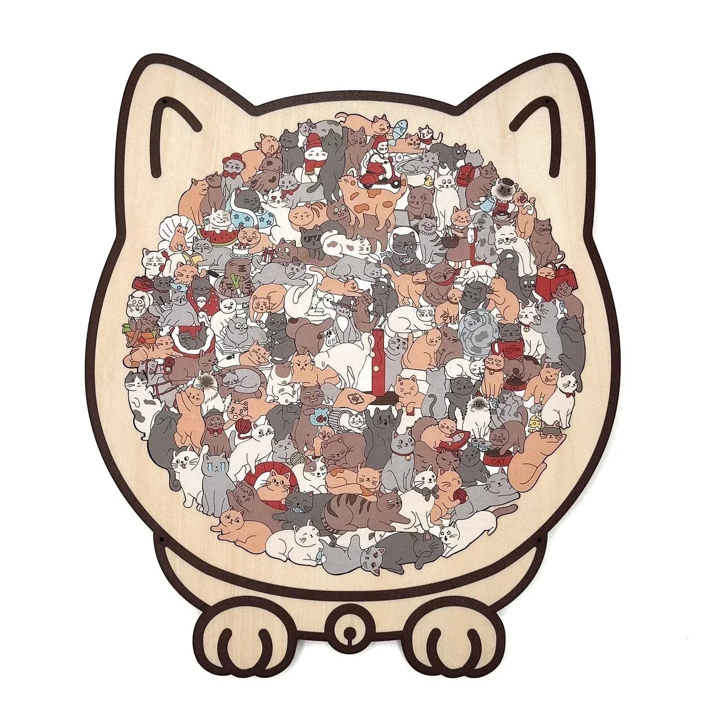 PurrPiece™ | Cat-Shaped Wooden Puzzle