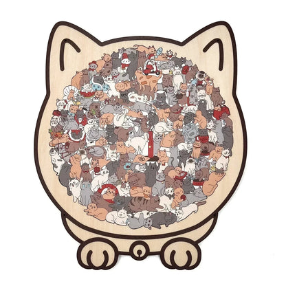 PurrPiece™ | Cat-Shaped Wooden Puzzle