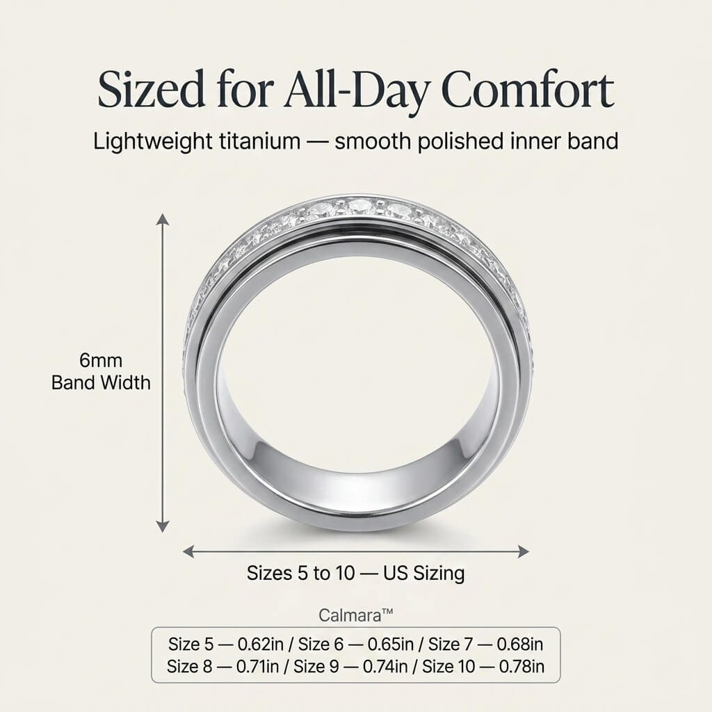 Calmara™ Rotating Zirconia Spinner Ring