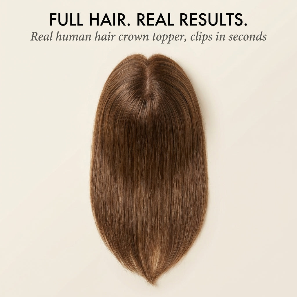 CrownClip™ | Clip-In Human Hair Topper — 50% OFF