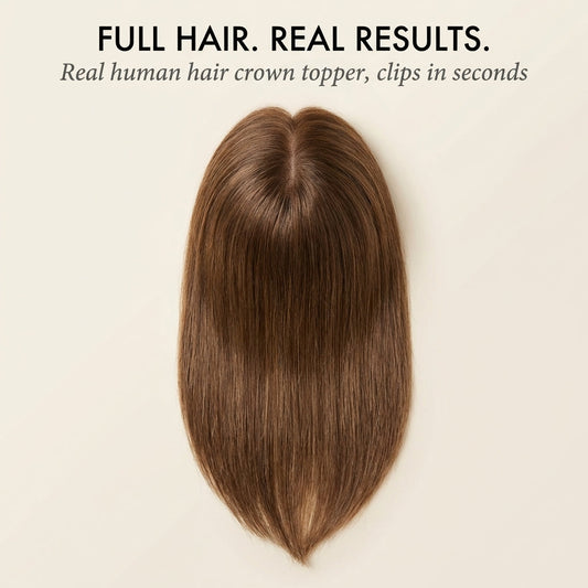 CrownClip™ | Clip-In Human Hair Topper — 50% OFF