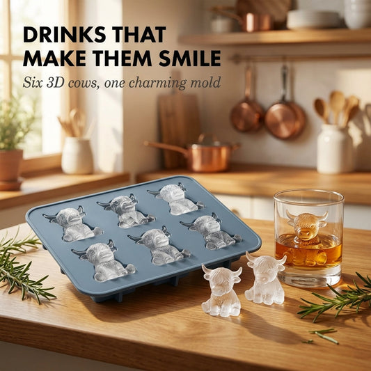 MooCube™ | 3D Highland Cow Silicone Ice Mold — 50% OFF
