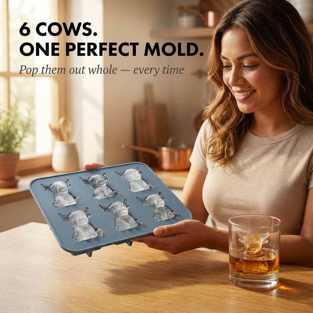 MooCube™ | 3D Highland Cow Silicone Ice Mold — 50% OFF