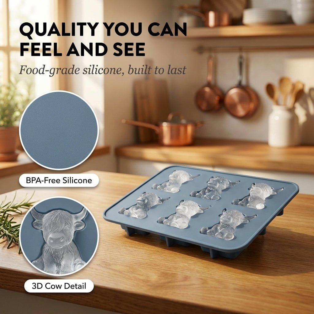 MooCube™ | 3D Highland Cow Silicone Ice Mold — 50% OFF