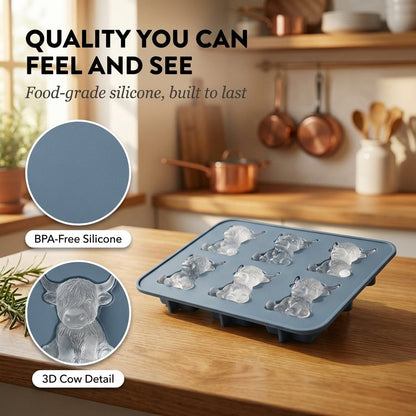 MooCube™ | 3D Highland Cow Silicone Ice Mold — 50% OFF