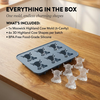 MooCube™ | 3D Highland Cow Silicone Ice Mold — 50% OFF
