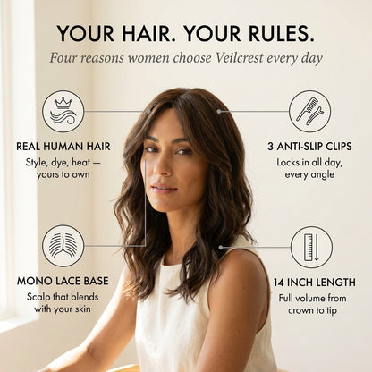 CrownClip™ | Clip-In Human Hair Topper — 50% OFF