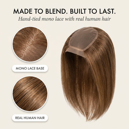 CrownClip™ | Clip-In Human Hair Topper — 50% OFF