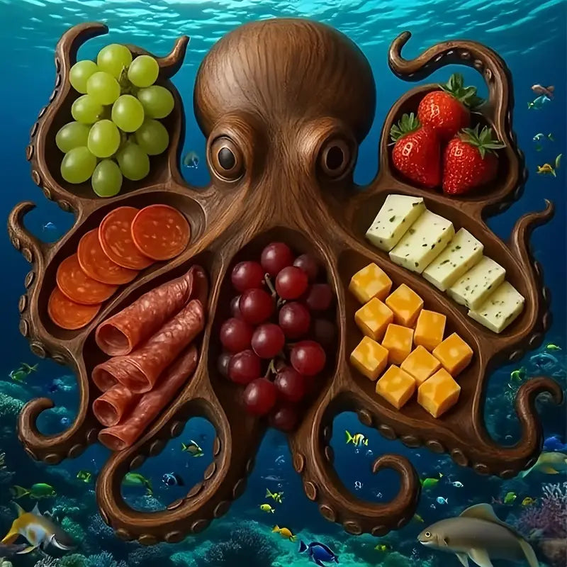 KrakenBoard™ – Rustic Octopus Charcuterie Platter
