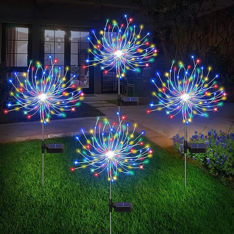 Colorful Solar Garden Fireworks Lamp