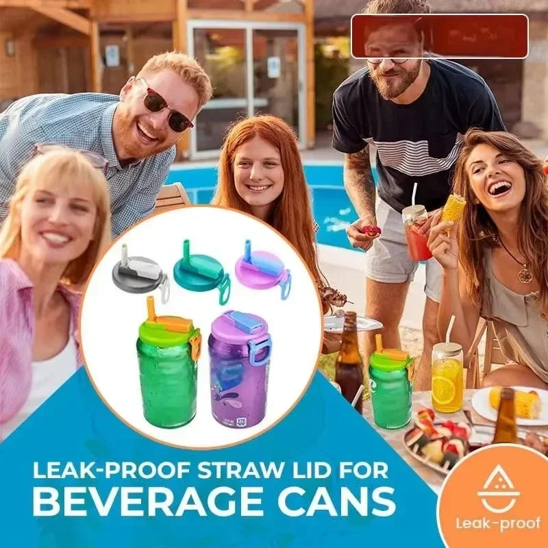 CanBuddy™ 1 Pack Of 4 Can Lids With Straws