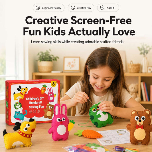 StitchJoy Kids DIY Sewing Kit - Create Cute Felt Friends
