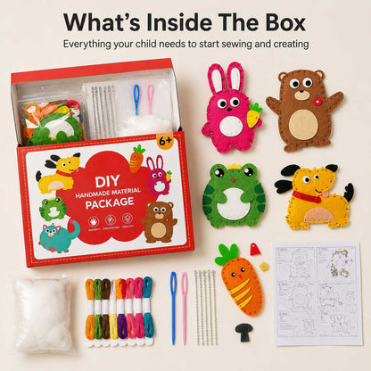 StitchJoy Kids DIY Sewing Kit - Create Cute Felt Friends
