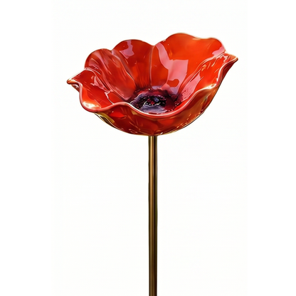 BloomBath™ | Poppy Bird Bath Garden Stake