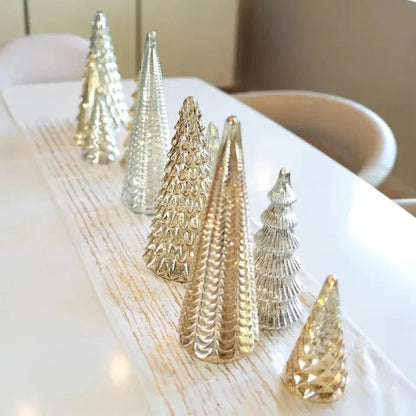 LumaVale™ Full Set Glowing Mercury Glass Christmas Trees