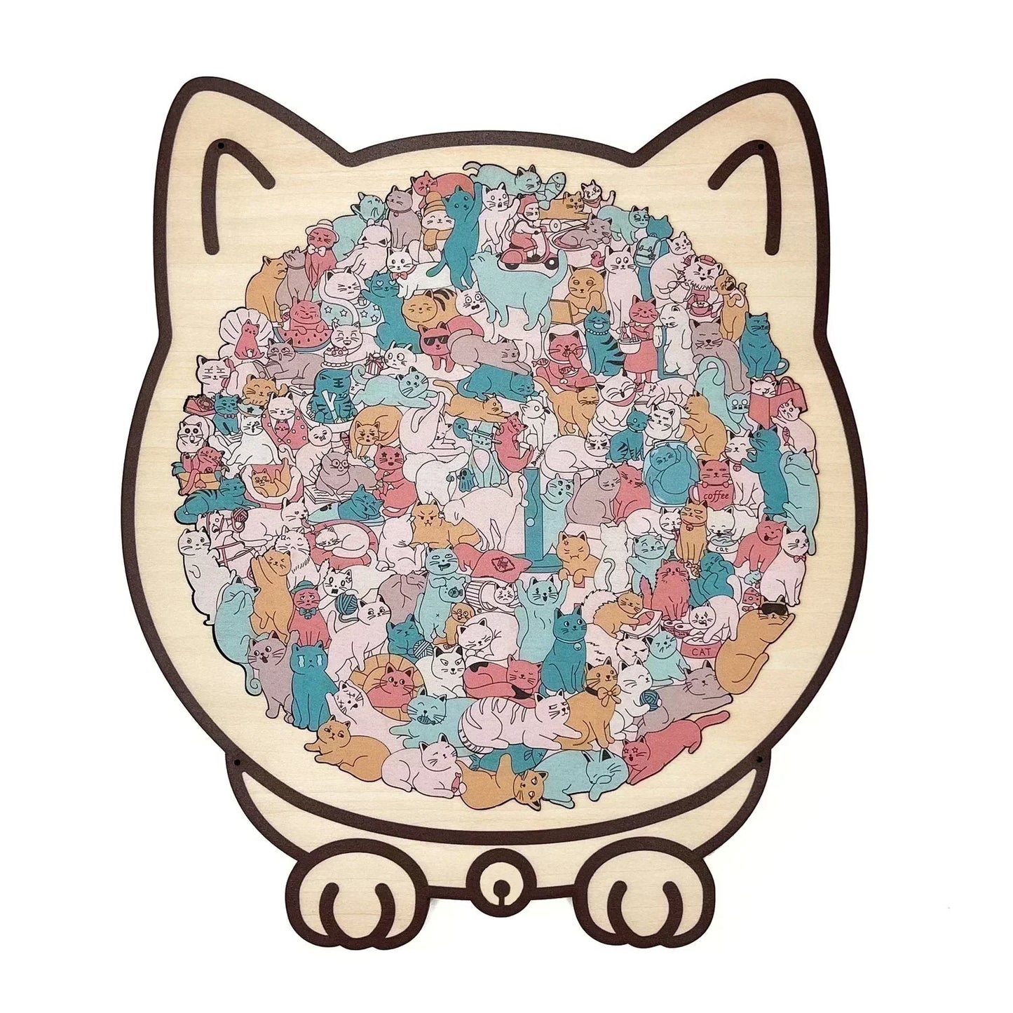 PurrPiece™ | Cat-Shaped Wooden Puzzle