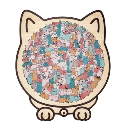 PurrPiece™ | Cat-Shaped Wooden Puzzle