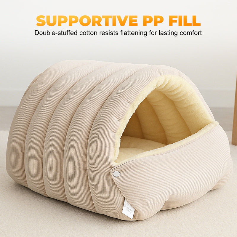 PurrHaven™ – Plush Pet Cave Bed (50% OFF)