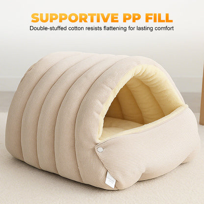 PurrHaven™ – Plush Pet Cave Bed (50% OFF)